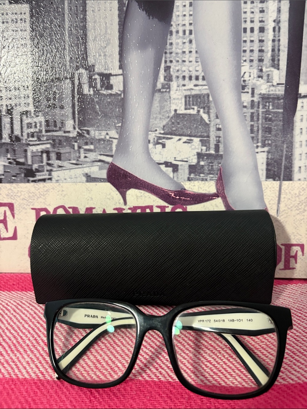 Prada Black and Cream Women's RX prescription Optical Glasses